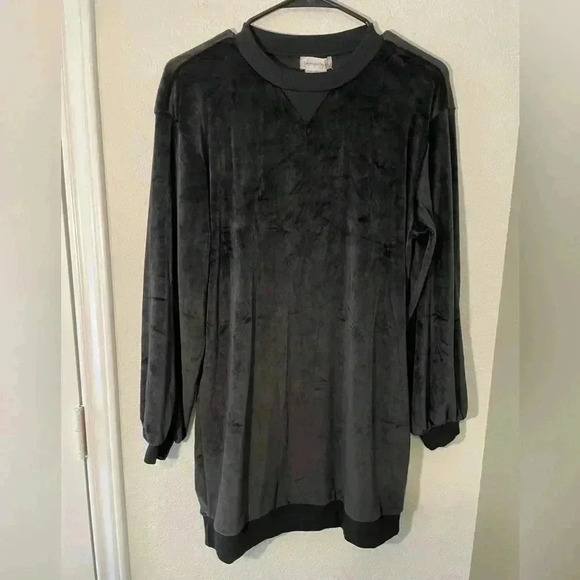 Lovers and Friends Zoja Sweatshirt Mini Dress Black Soft Ribbed Hem Size XXS - Picture 4 of 10